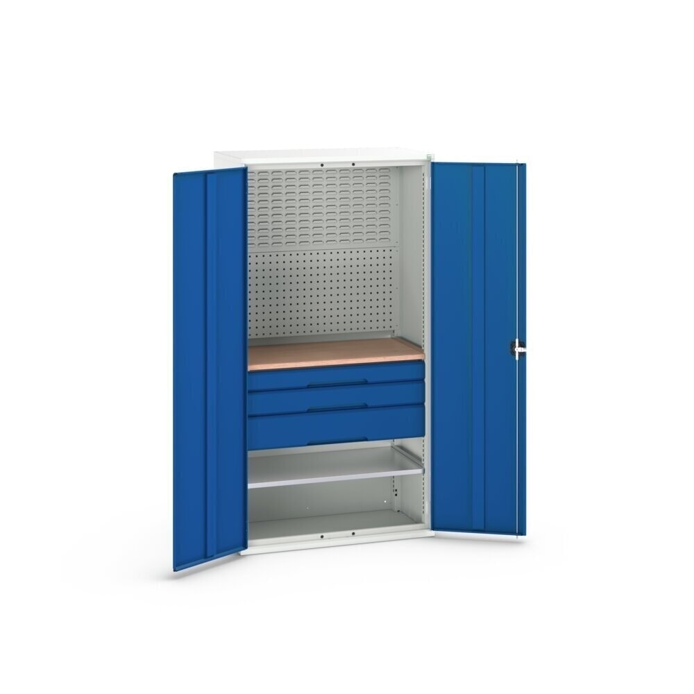 Produktabbildung Nr. 3: bott verso Flügeltürschrank mit 3 Schubladen, mit 2 Fachböden und Rückwand, BxTxH: 1050 x550 x 2000 mm