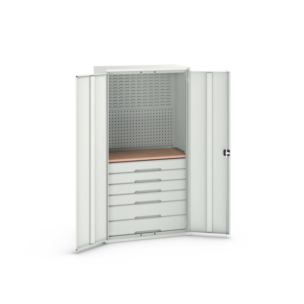 Produktabbildung Nr. 3: bott verso Flügeltürschrank mit 6 Schubladen, mit Rückwand und Arbeitsplatte, BxTxH: 1050 x550 x 2000 mm