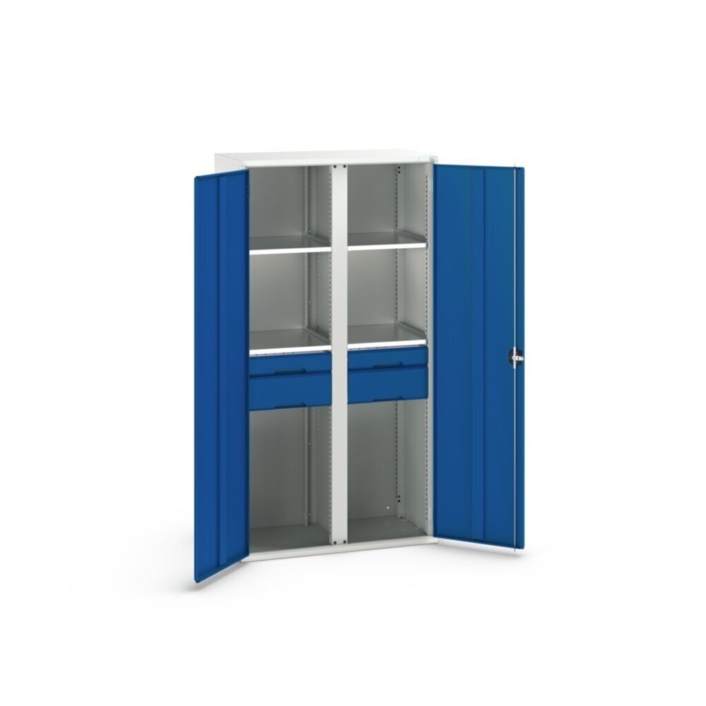 bott verso Flügeltürschrank mit Schubladen, mit 4 Fachböden und 4 Schubladen, BxTxH: 1050 x550 x 2000 mm Produktabbildung Nr. 3: bott verso Flügeltürschrank mit Schubladen, mit 4 Fachböden und 4 Schubladen, BxTxH: 1050 x550 x 2000 mm