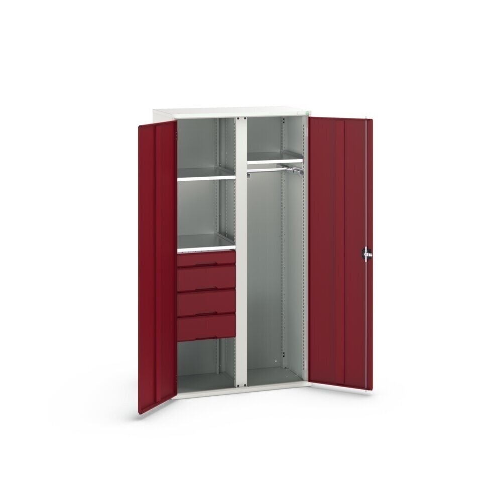 Produktabbildung Nr. 3: bott verso Flügeltürschrank mit 4 Schubladen, mit 3 Fachböden und 1 Kleiderstange, BxTxH: 1050 x550 x 2000 mm