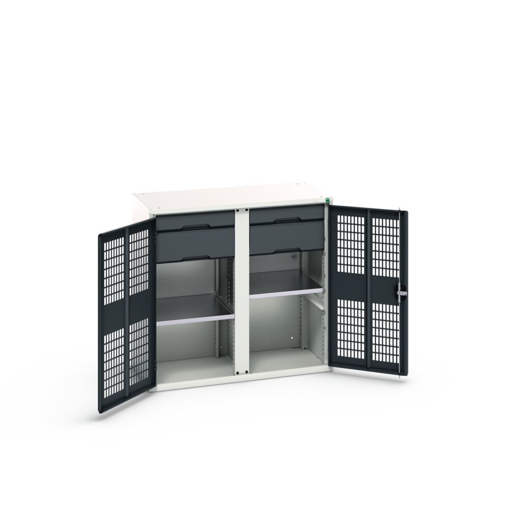 N° de l'image du produit 2 : bott verso Armoire-penderie avec ventilation, avec 2 tablettes, 4 tiroirs, paroi de séparation, lxPxH : 1050 x 550 x 1 000 mm