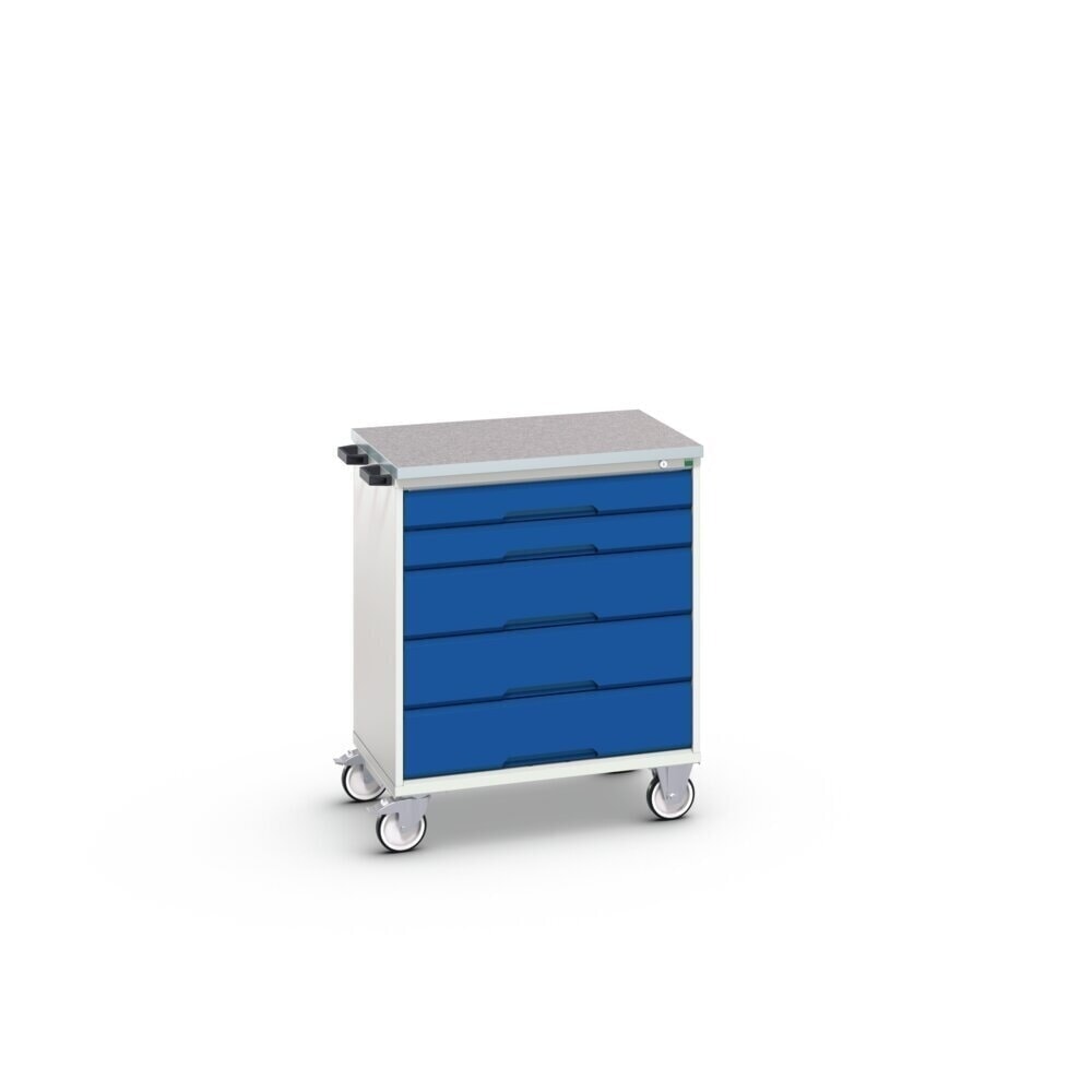 Produktabbildung Nr. 2: bott verso mobiler Schubladenschrank, mit 5 Schubladen und Linoleum-Top, BxTxH: 800 x 600 x 980 mm