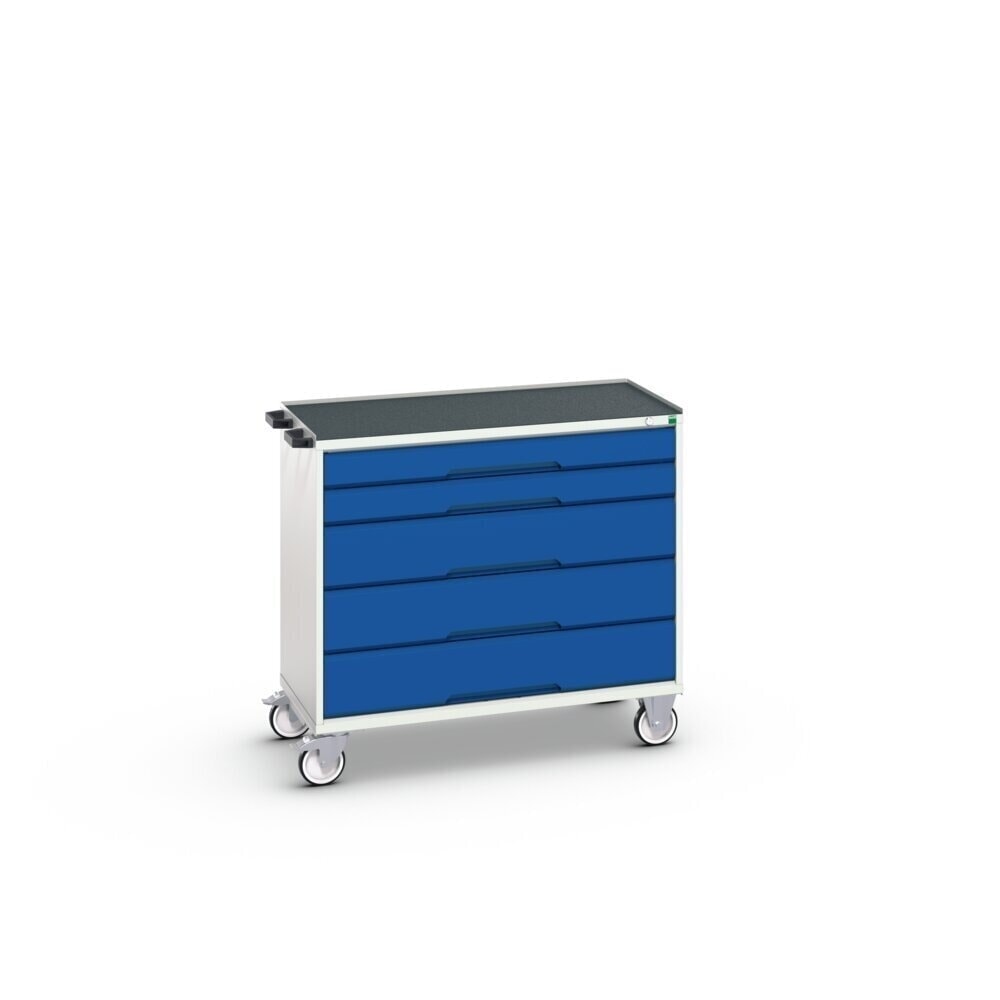 Produktabbildung Nr. 2: bott verso Werkstattwagen, mit 5 Schubladen und Abrollrand, BxTxH: 1050 x 550 x 965 mm