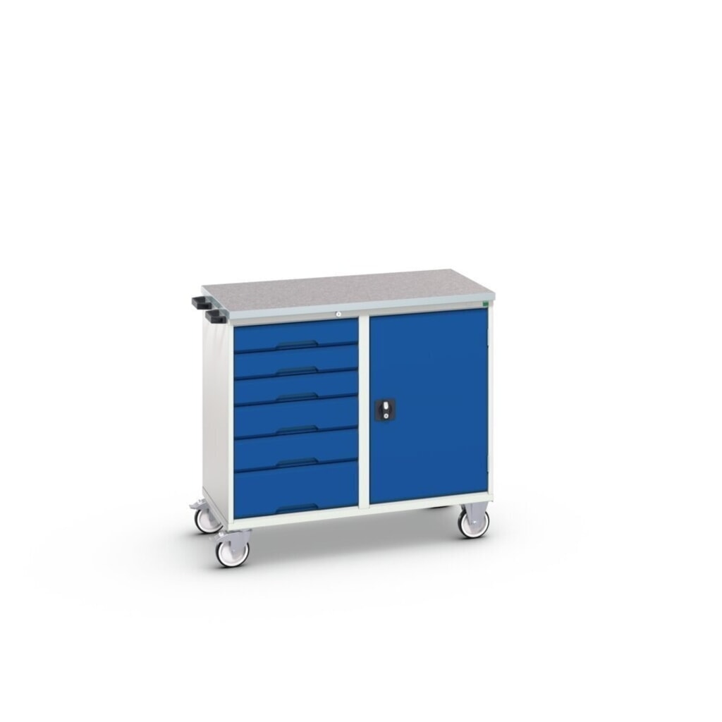 bott verso Montagewagen, mit 6 Schubladen, Tür und Linoleum-Top, BxTxH: 1050 x 600 x 980 mm Produktabbildung Nr. 2: bott verso Montagewagen, mit 6 Schubladen, Tür und Linoleum-Top, BxTxH: 1050 x 600 x 980 mm