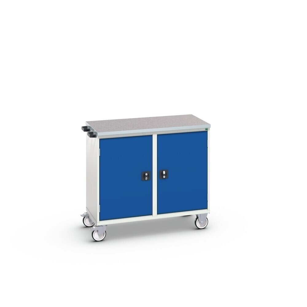 Produktabbildung Nr. 2: bott verso Montagewagen, mit 2 Türen, Fachböden und Linoleum-Top, BxTxH: 1050 x 600 x 980 mm