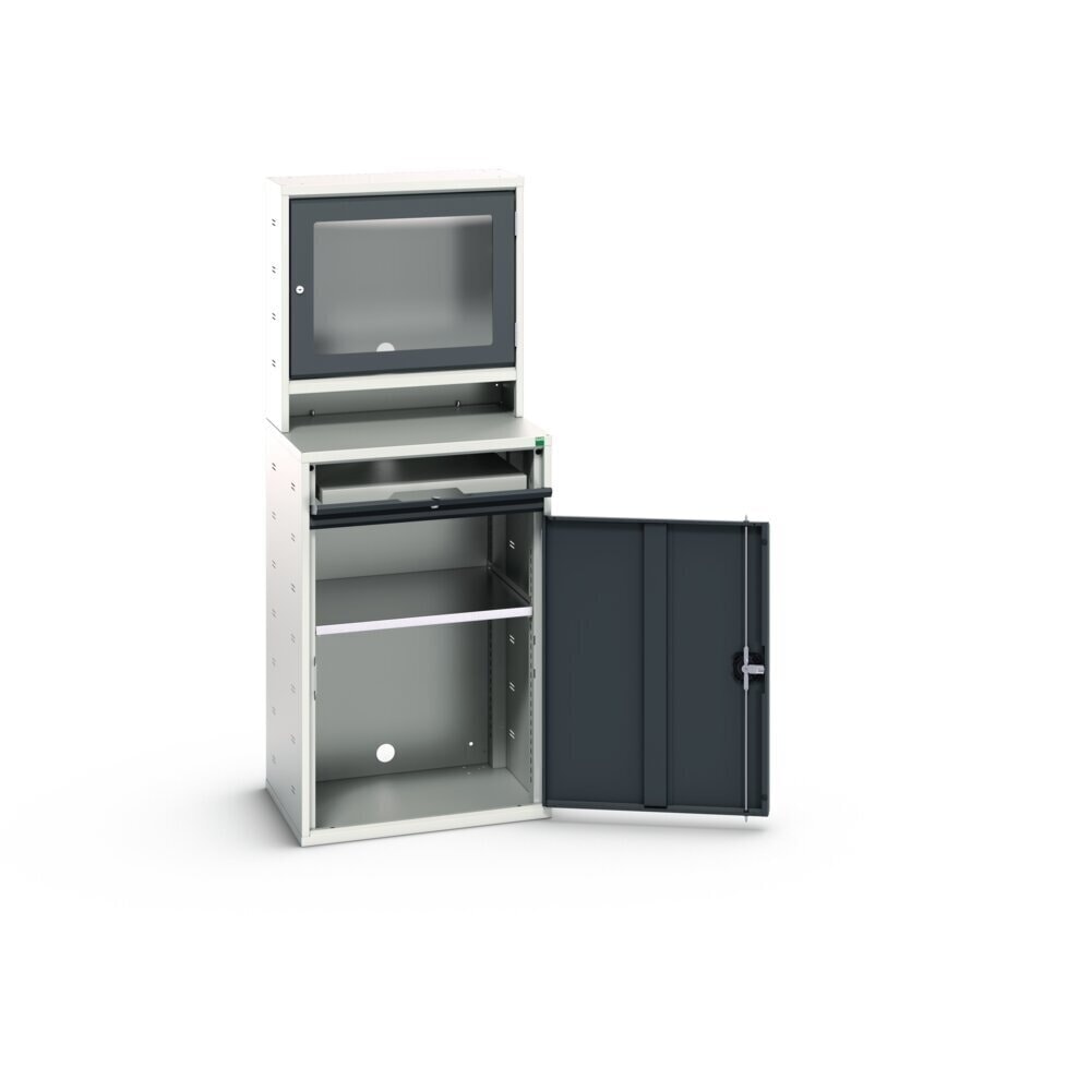 Produktabbildung Nr. 2: bott verso Computerschrank mit Bildschirmfach, mit Hängeschr., 1 Fachboden, 1 Tablar, BxTxH: 650 x 550 x 1650 mm