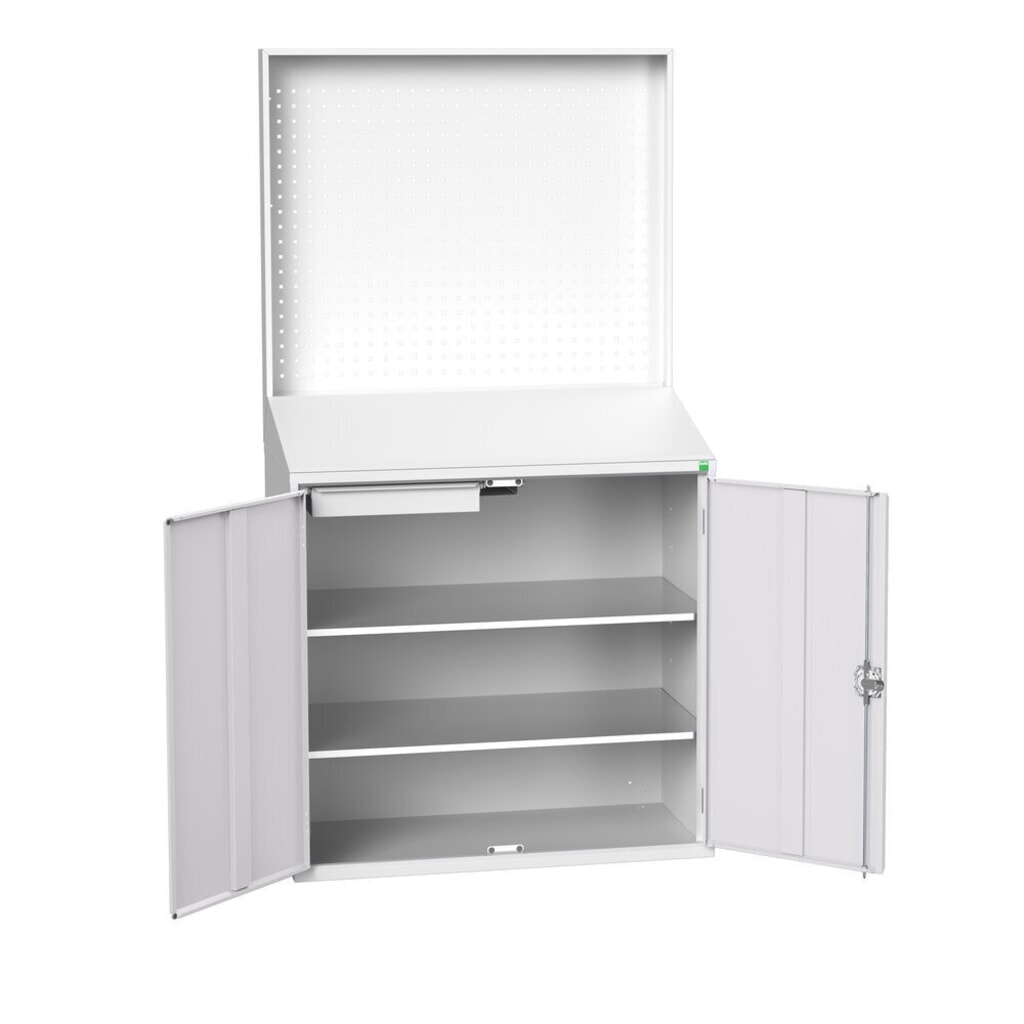 Produktabbildung Nr. 2: bott verso Economy Pult mit perfo Rückwand, mit 2 Fachböden, 1 Schublade, BxTxH: 1050 x550 x 2000 mm