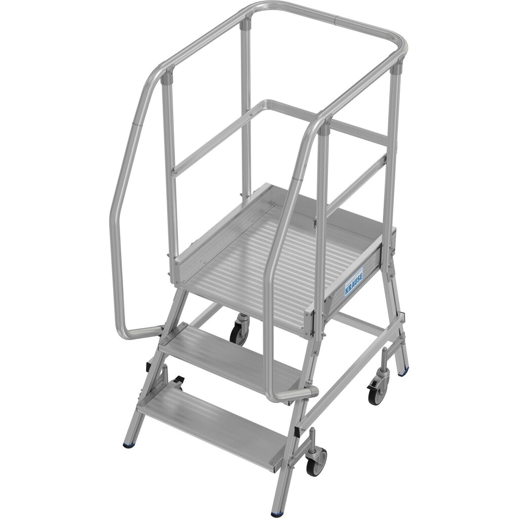 KRAUSE® STABILO Podesttreppe, 1-seitig, verfahrbar, Standhöhe 0,70 m Produktabbildung: KRAUSE® STABILO Podesttreppe, 1-seitig, verfahrbar, Standhöhe 0,70 m