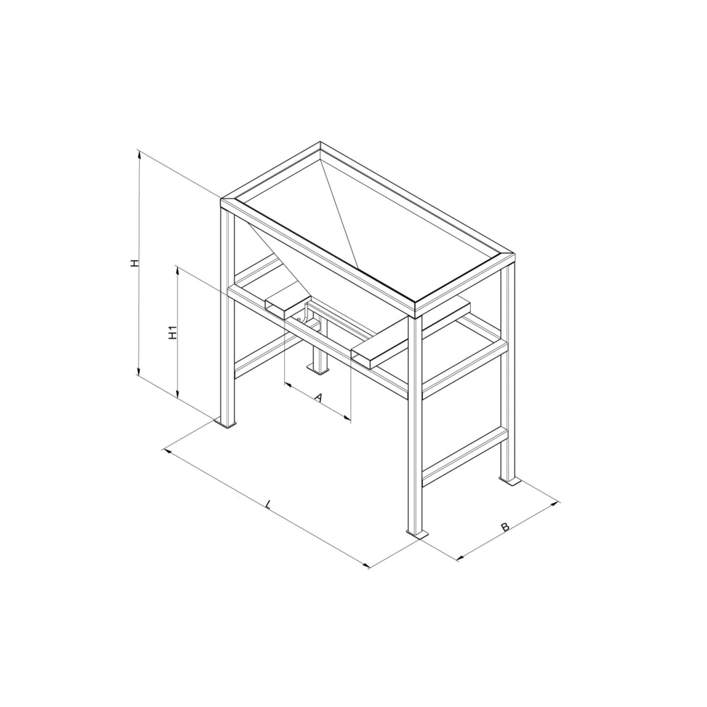 Produktabbildung Nr. 5: Eichinger® Übergabe-Silo mit Einfahrtaschen, Standgestell, RAL 7016 anthrazitgrau