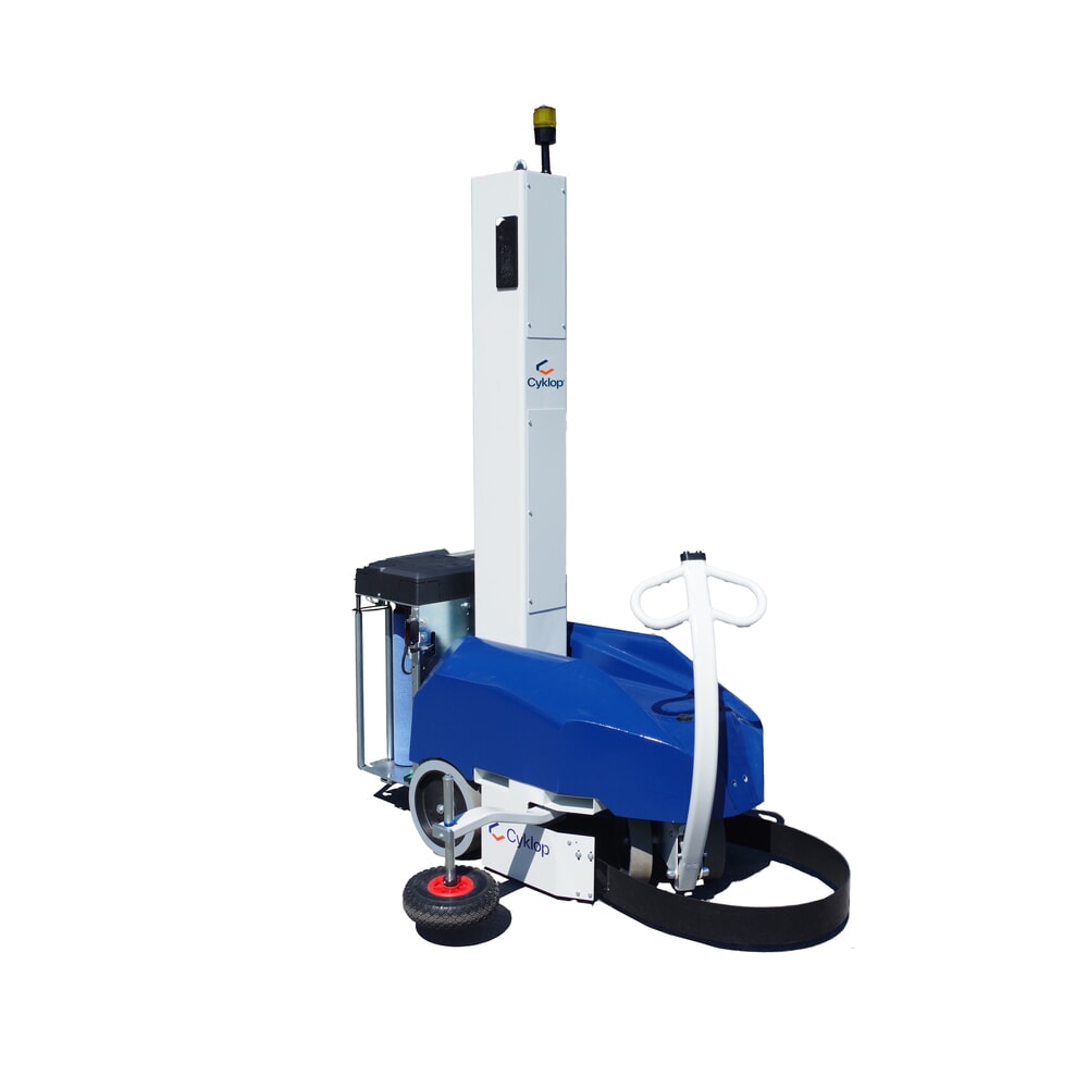 Produktabbildung: Cyklop® Stretchroboter Cyklobot, tabletgesteuerte Konfiguration PS-G, Höhe 2200 mm, Pre-Stretch 150%, fixe Zahnradpaarung, 1x Motor