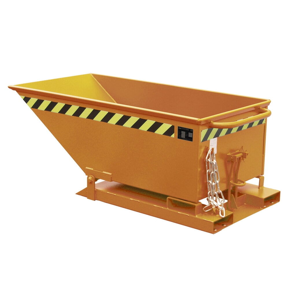 Produktabbildung: Bauer® Muldenkipper, niedrige Mulde, lackiert, Volumen 0,25 m³, RAL 2000 gelborange