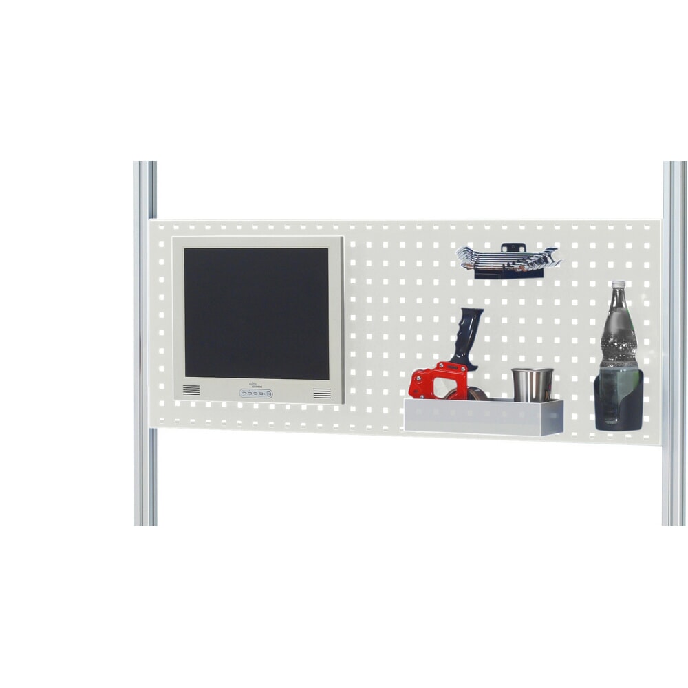 Produktabbildung Nr. 10: RAU Elektrisch höhenverstellbares Packtisch-Set adlatus 300, Aufbau mit Kartonmagazin und Lochplatte, HxBxT 1850-2250 mm x 1500 mm x 800 mm