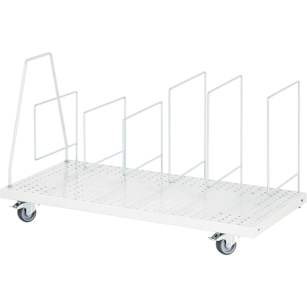 Produktabbildung: RAU Kartonagen-Magazin für Packtische, fahrbar, lichtgrau, HxBxT 615 mm x 665 mm x 650 mm