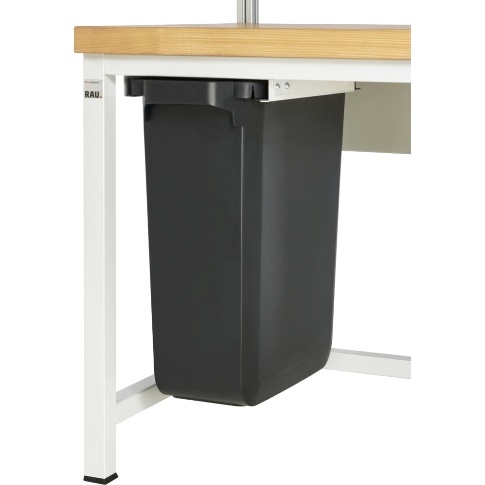 Produktabbildung: Ausziehbarer Mülleimer für RAU Packtisch, zur Untertischmontage, Volumen 60 l, schwarz
