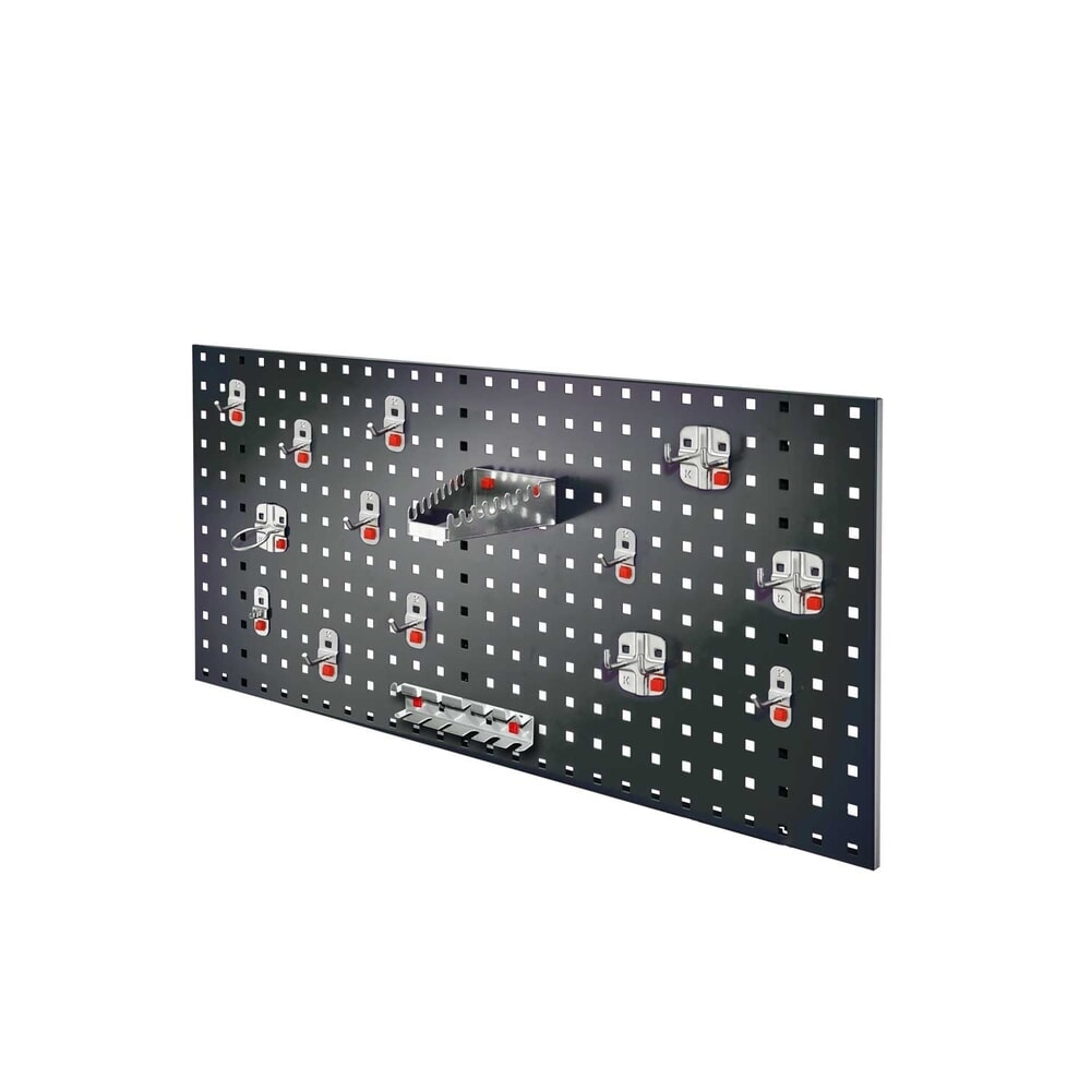 Produktabbildung: Kappes RasterPlan Lochplatten-Einsteigerset, mit Werkzeughaltersortiment, HxBxT 450 mm x 1000 mm x 150 mm, 12-teilig, anthrazitgrau