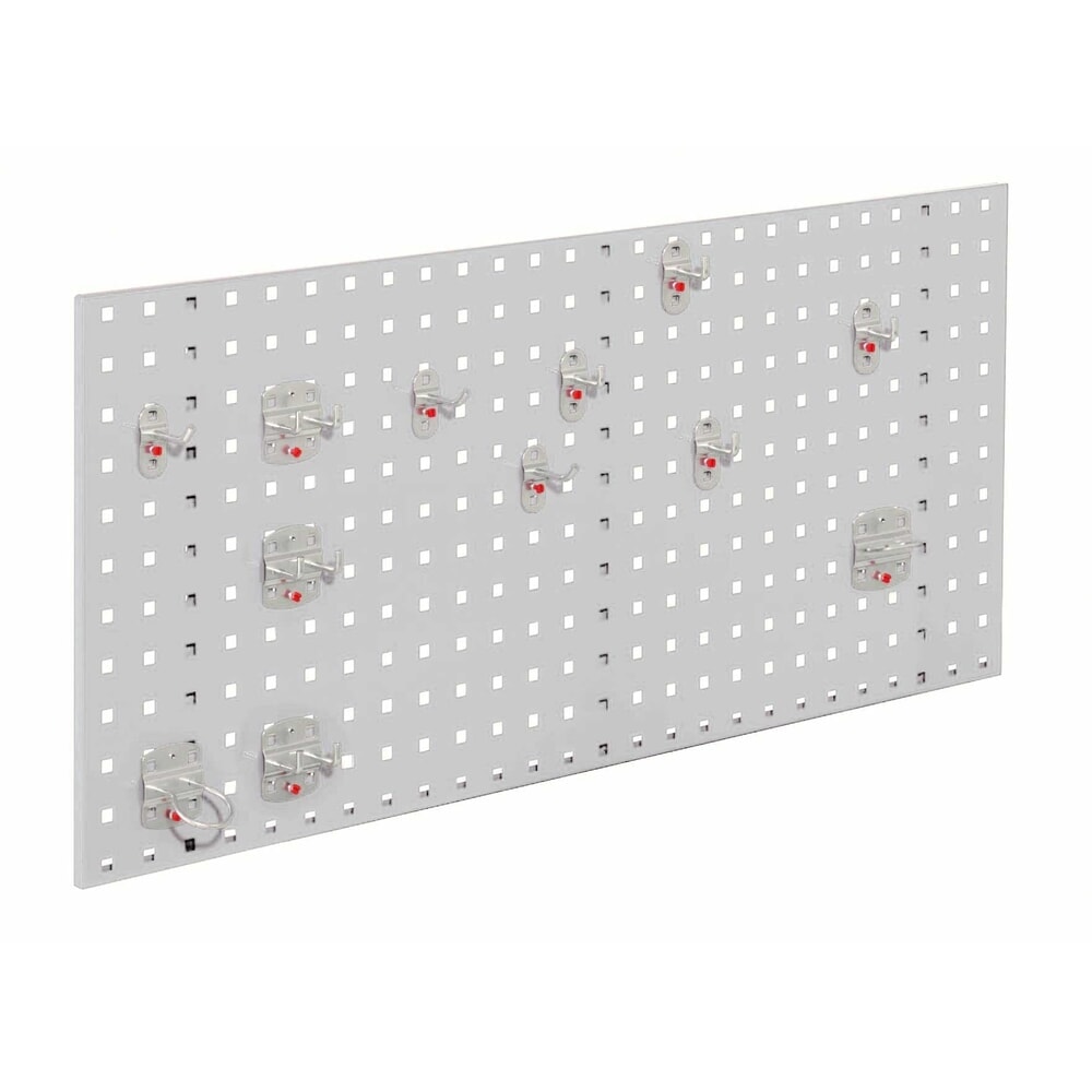 Produktabbildung: Kappes RasterPlan Lochplatten-Einsteigerset, mit Werkzeughaltersortiment, HxBxT 450 mm x 1000 mm x 150 mm, 12-teilig, lichtgrau