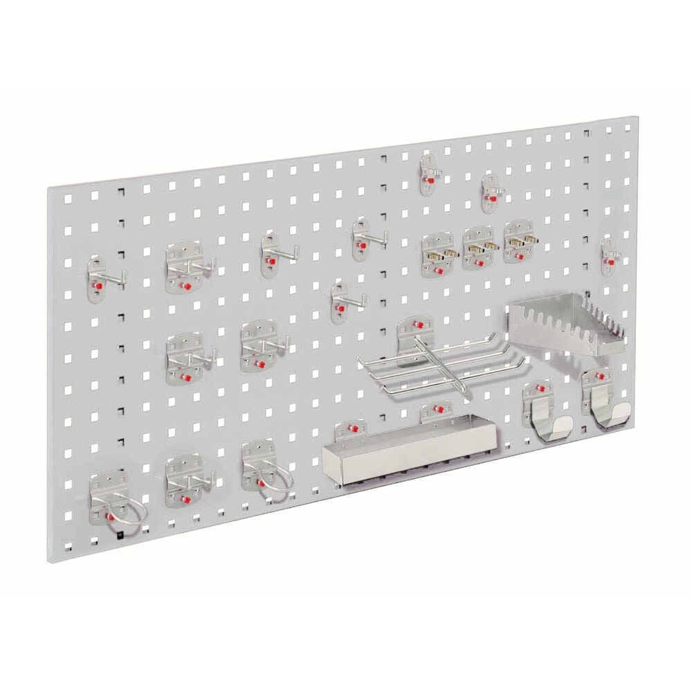 Produktabbildung: Kappes RasterPlan Lochplatten-Einsteigerset, mit Werkzeughaltersortiment, HxBxT 450 mm x 1000 mm x 150 mm, 21-teilig, lichtgrau
