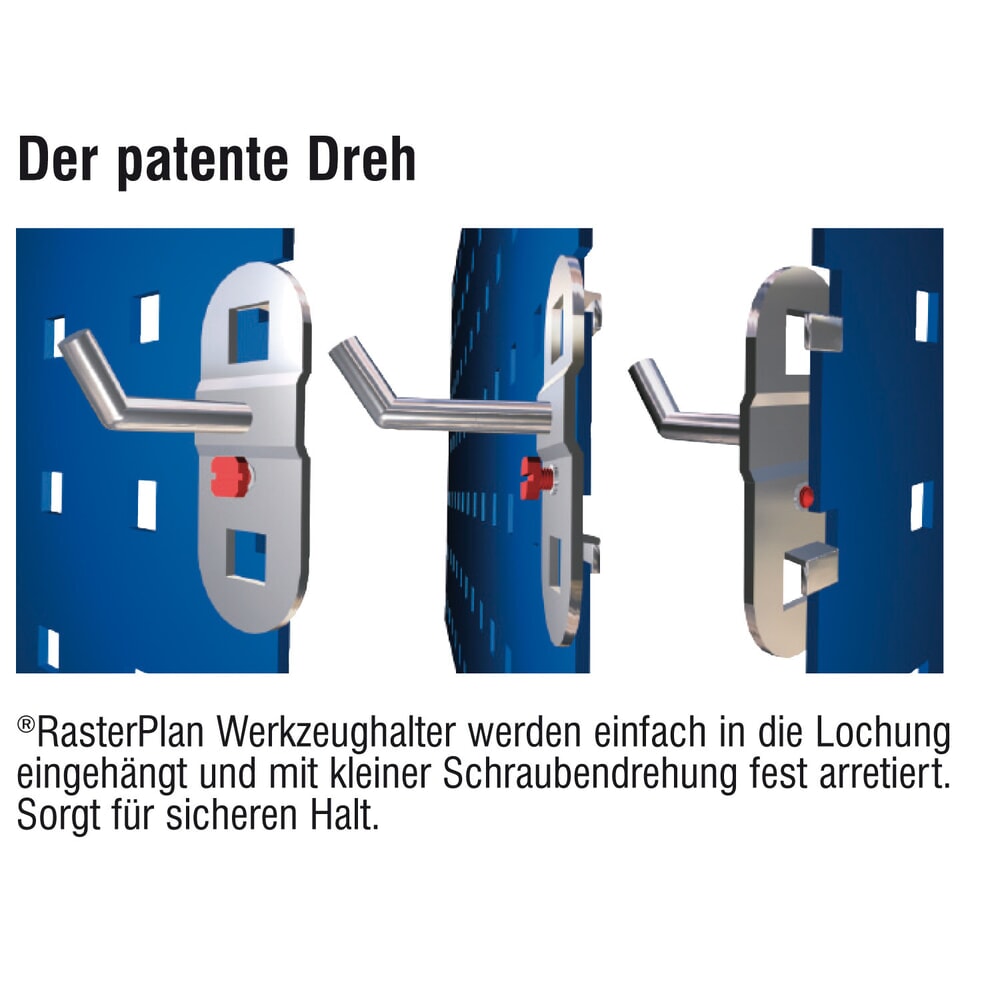 Produktabbildung Nr. 3: Kappes RasterPlan Lochplatten-Einsteigerset, mit Werkzeughaltersortiment, HxBxT 450 mm x 1000 mm x 150 mm, 21-teilig, lichtgrau