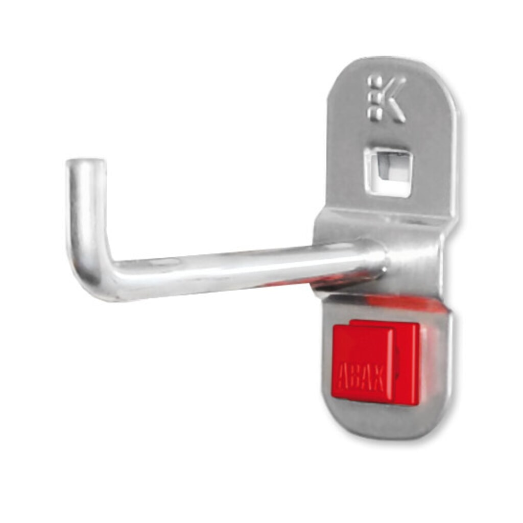 Produktabbildung: Kappes ABAX Werkzeughalter für Lochplatten, alufarben, senkrechtes Hakenende, Tiefe 75 mm