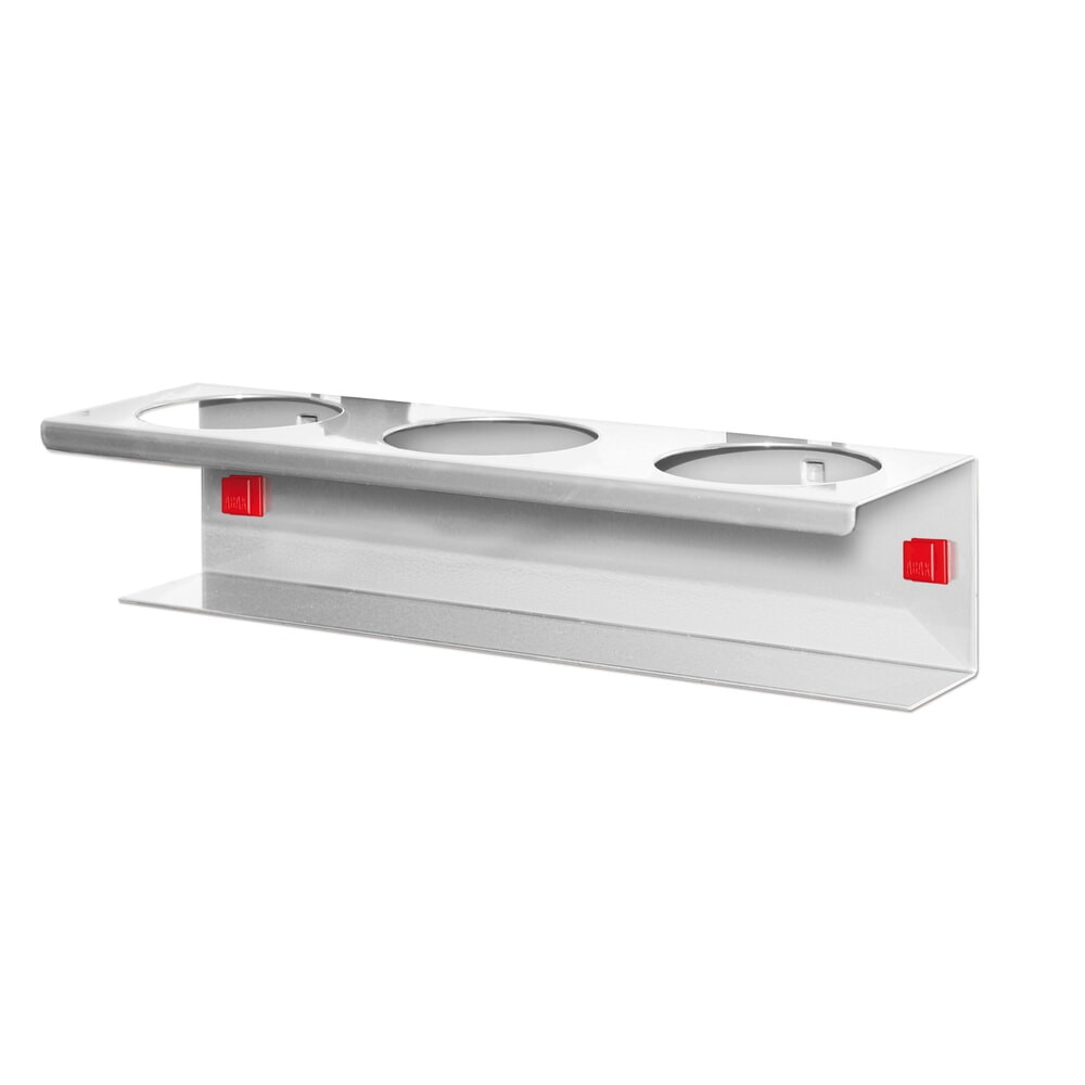 Produktabbildung: Kappes ABAX Runddosenhalter, 3-fach, alufarben, HxBxT 80 mm x 300 mm x 100 mm