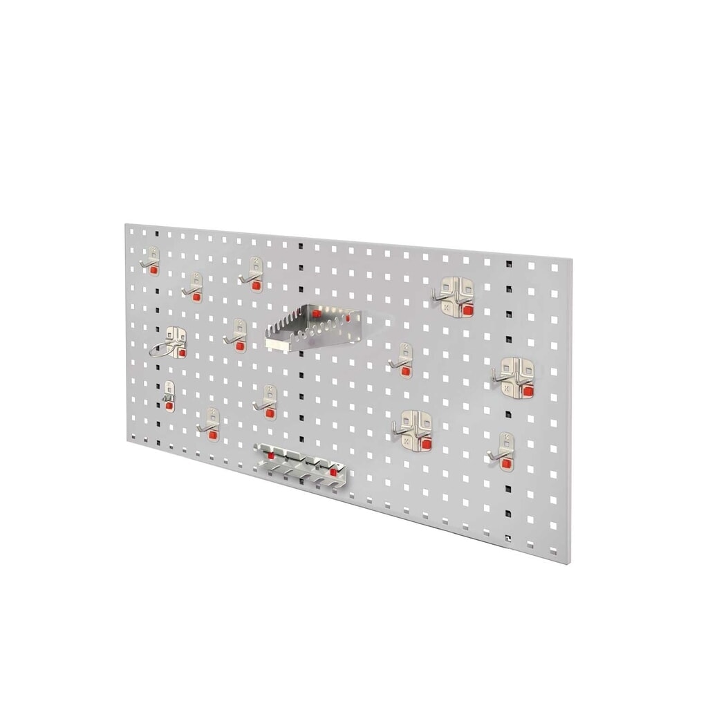 Kappes ABAX Lochplatten-Einsteigerset, mit Werkzeughaltersortiment, HxBxT 450 mm x 1000 mm x 150 mm, 15-teilig, lichtgrau Produktabbildung: Kappes ABAX Lochplatten-Einsteigerset, mit Werkzeughaltersortiment, HxBxT 450 mm x 1000 mm x 150 mm, 15-teilig, lichtgrau