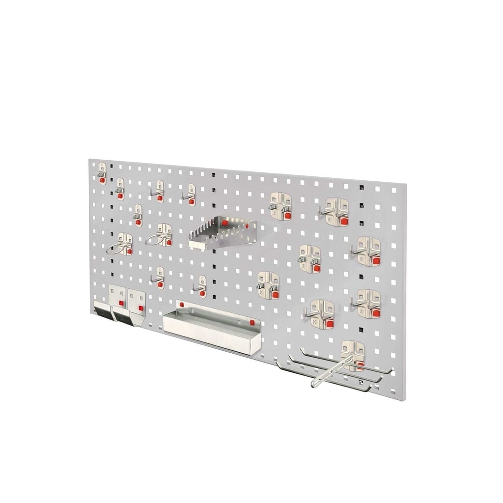 Kappes ABAX Lochplatten-Einsteigerset, mit Werkzeughaltersortiment, HxBxT 450 mm x 1000 mm x 150 mm, 21-teilig, lichtgrau Produktabbildung: Kappes ABAX Lochplatten-Einsteigerset, mit Werkzeughaltersortiment, HxBxT 450 mm x 1000 mm x 150 mm, 21-teilig, lichtgrau