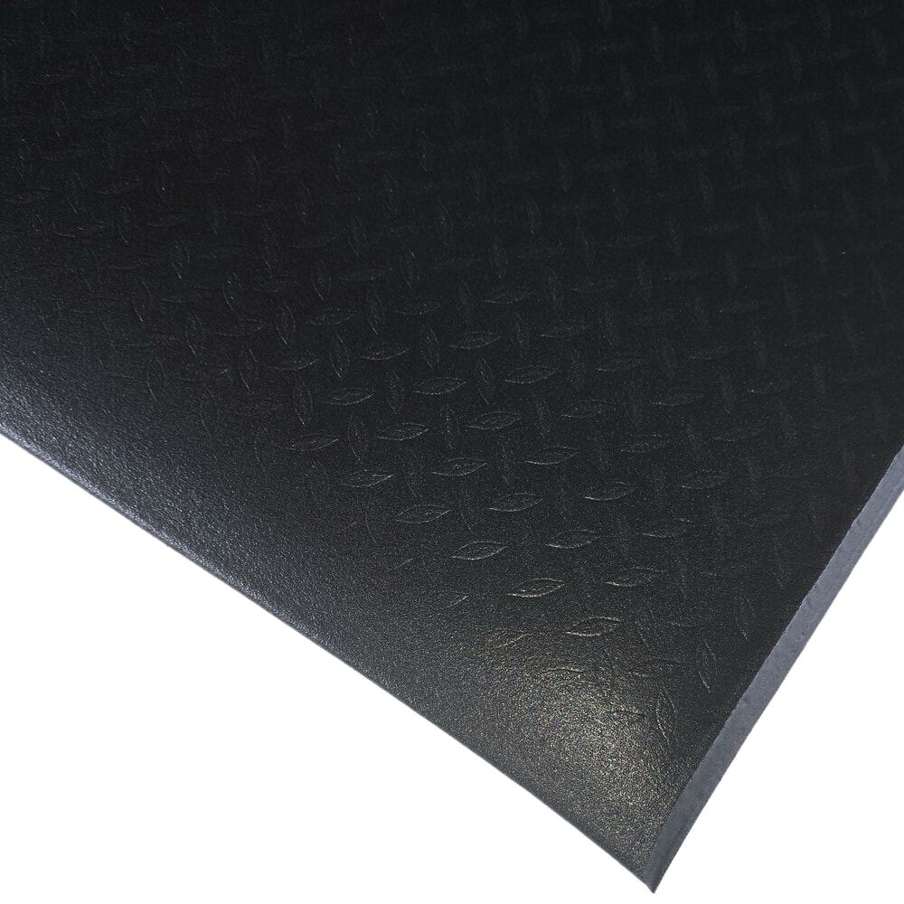Produktabbildung: Steinbock® Anti-Ermüdungsmatte ErgoSoft, Rautenmuster, 1-lagig, BxL 900 mm x 18,0 m, schwarz