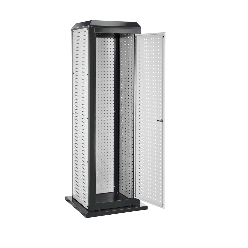 Produktabbildung: Kappes RasterPlan Werkzeugturm mit Tür, groß, stationär, Modell 2, lichtgrau/anthrazitgrau
