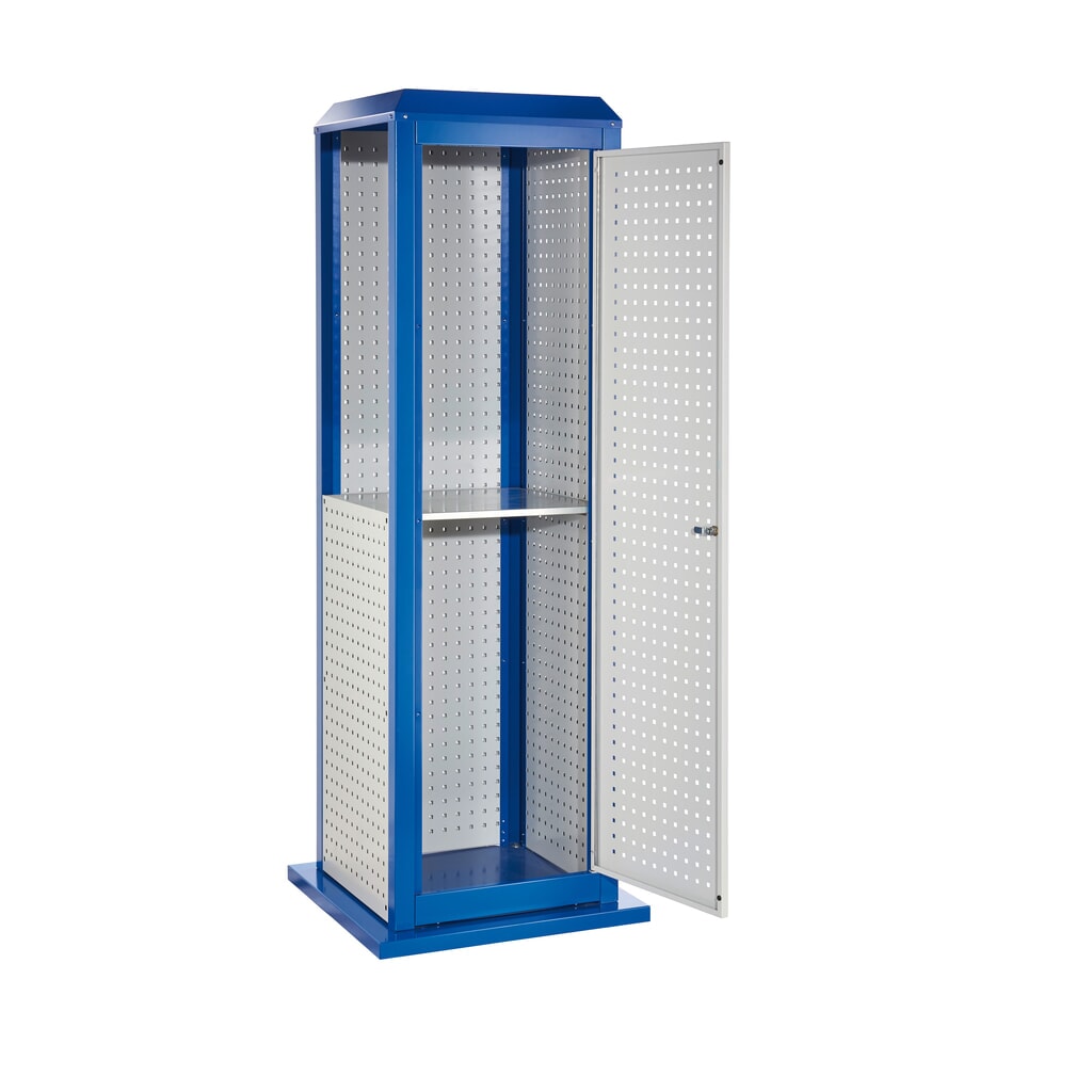 Kappes RasterPlan Werkzeugturm mit Tür, groß, stationär, Modell 3, lichtgrau/enzianblau Produktabbildung: Kappes RasterPlan Werkzeugturm mit Tür, groß, stationär, Modell 3, lichtgrau/enzianblau
