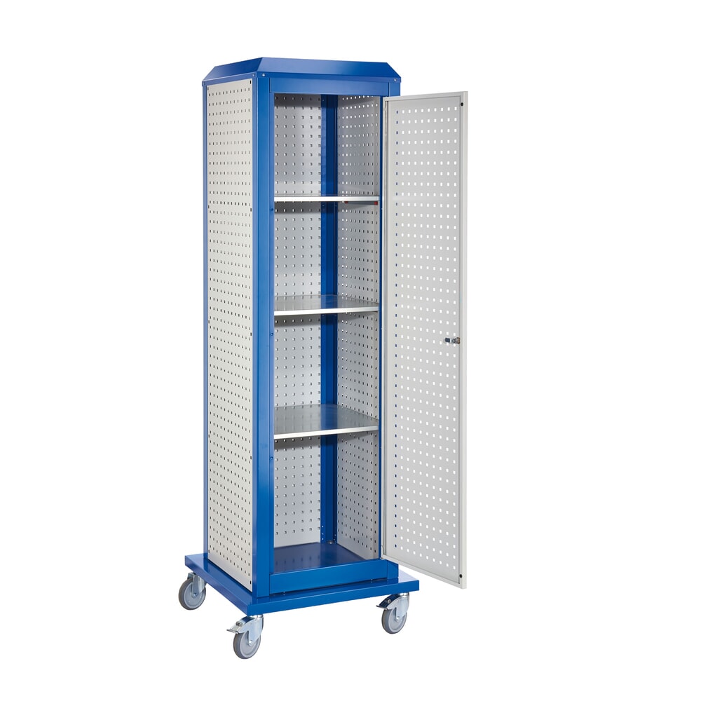 Produktabbildung: Kappes RasterPlan Werkzeugturm, groß, Modell 6, mobil, lichtgrau/enzianblau