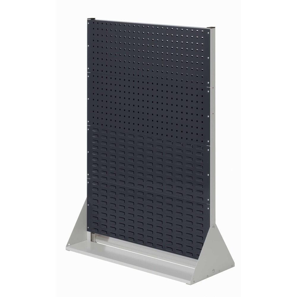 Produktabbildung: Kappes RasterPlan Lochplatten-Wand, doppelseitig, 4 Lochplatten, 4 Schlitzplatten, HxBxT 1450 x 1000 x 430 mm, lichtgrau/anthrazitgrau