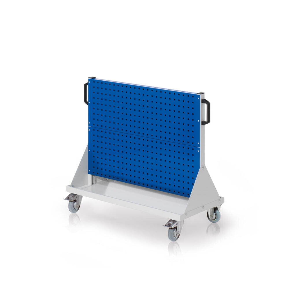 Produktabbildung: Kappes RasterPlan Lochplatten-Wand, doppelseitig, 4 Lochplatten, HxBxT 760 x 1000 x 430 mm, lichtgrau/enzianblau