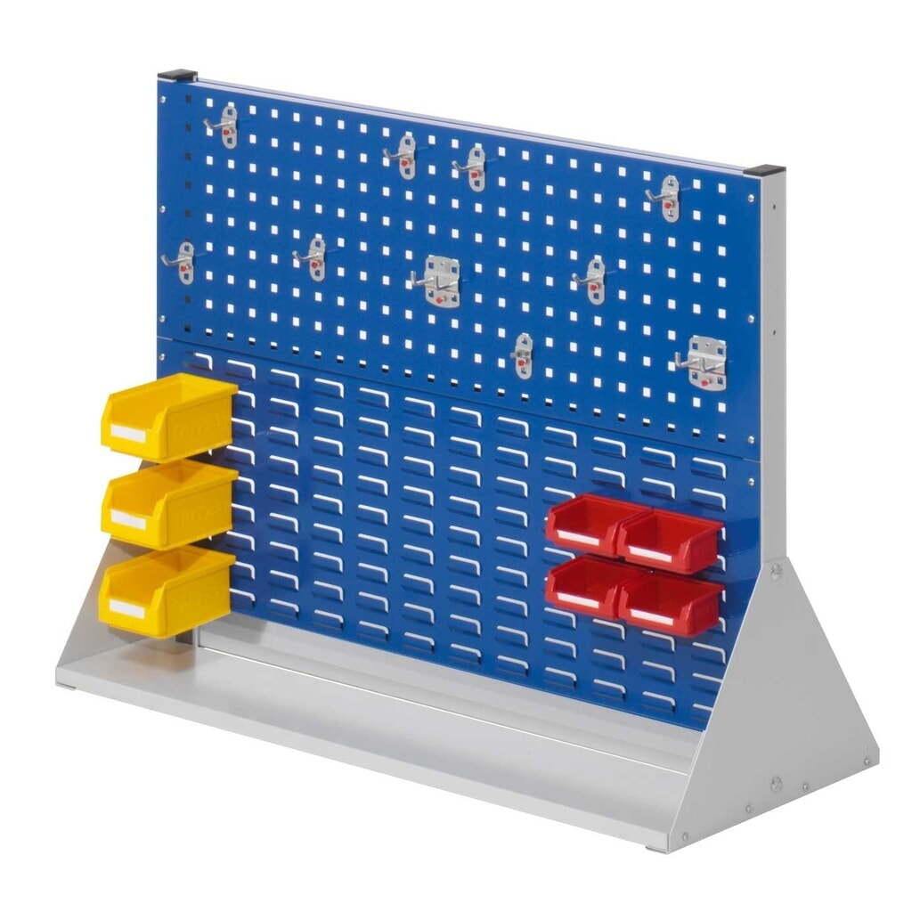 Kappes RasterPlan Lochplatten-Wand, doppelseitig, Werkzeughaltersortiment, 10-teilig, HxBxT 760 x 1000 x 430 mm, lichtgrau/enzianblau Produktabbildung: Kappes RasterPlan Lochplatten-Wand, doppelseitig, Werkzeughaltersortiment, 10-teilig, HxBxT 760 x 1000 x 430 mm, lichtgrau/enzianblau
