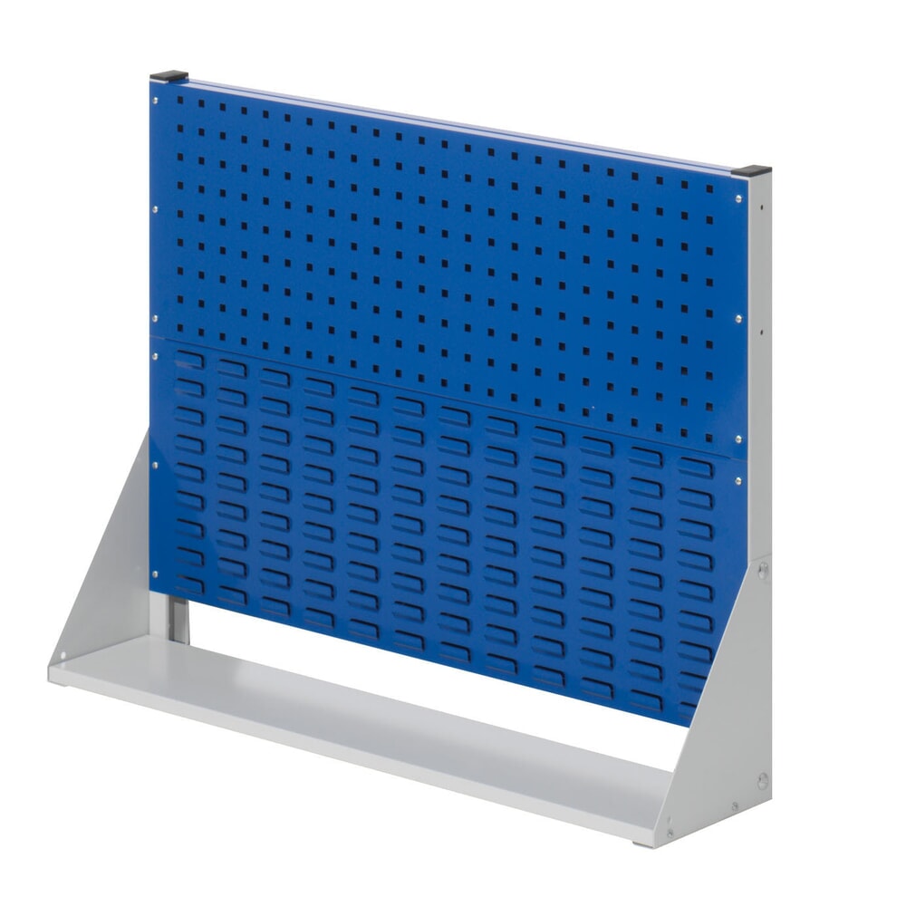 Produktabbildung: Kappes RasterPlan Lochplatten-Wand, einseitig, 1 Lochplatte, 1 Schlitzplatte, HxBxT 760 x 1000 x 240 mm, lichtgrau/enzianblau