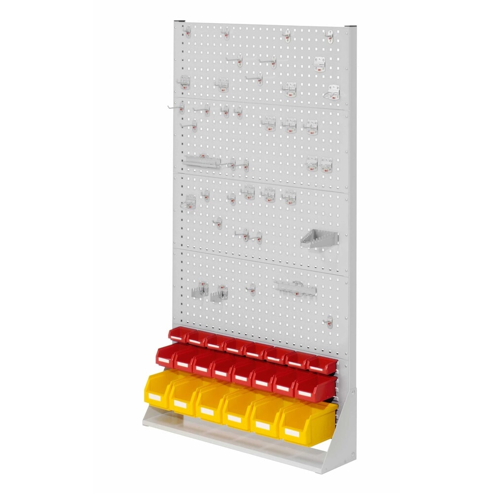 Produktabbildung: Kappes RasterPlan Lochplatten-Wand, einseitig, Werkezughaltersortiment 40-teilig, HxBxT 1790 x 1000 x 240 mm, lichtgrau