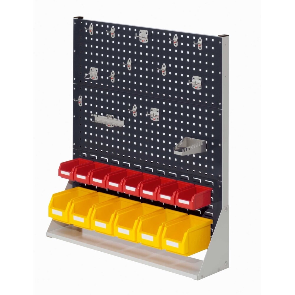 Produktabbildung: Kappes RasterPlan Lochplatten-Wand, einseitig, Werkzeughaltersortiment 15-teilig, HxBxT 1100 x 1000 x 240 mm, lichtgrau/anthrazitgrau