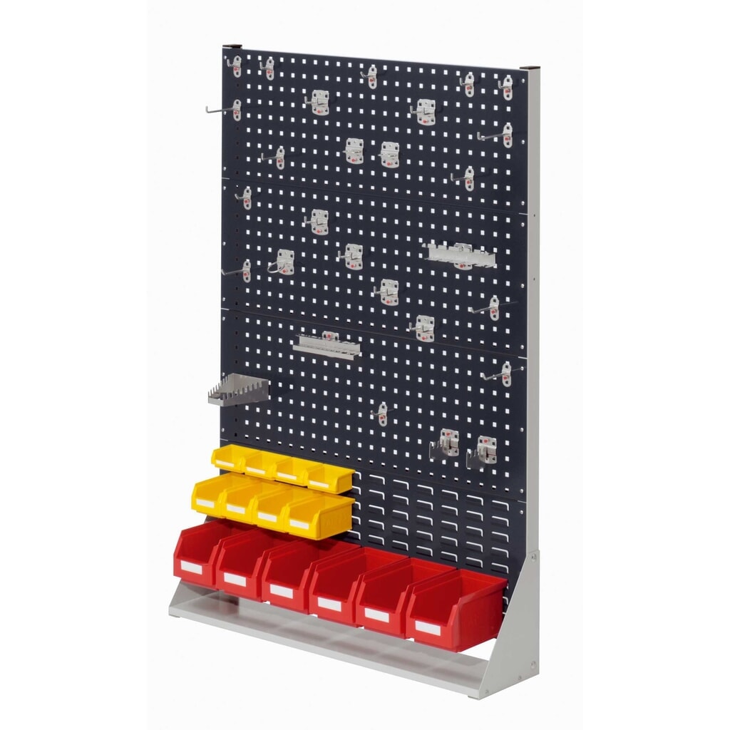 Kappes RasterPlan Lochplatten-Wand, einseitig, Werkzeughaltersortiment 28-teilig, HxBxT 1450 x 1000 x 240 mm, lichtgrau/anthrazitgrau Produktabbildung: Kappes RasterPlan Lochplatten-Wand, einseitig, Werkzeughaltersortiment 28-teilig, HxBxT 1450 x 1000 x 240 mm, lichtgrau/anthrazitgrau