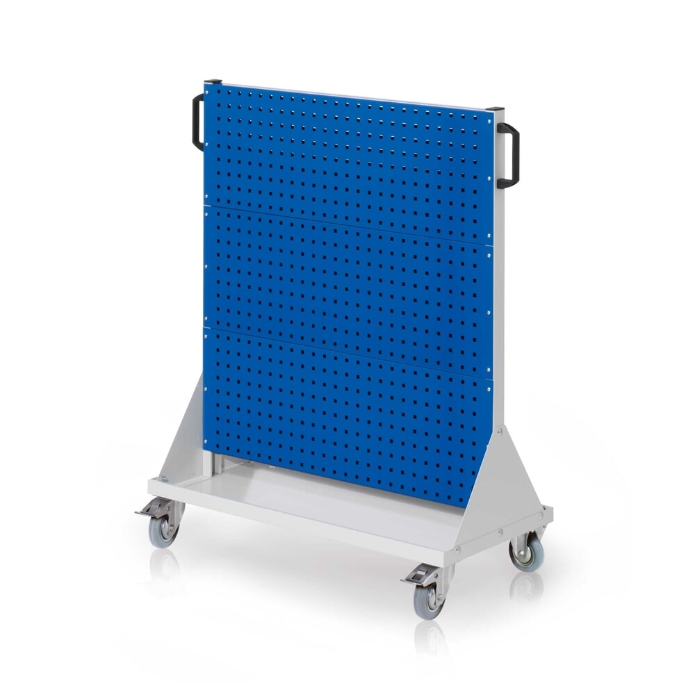Produktabbildung: Kappes Rastermobil-Rollwagen, HxBxT 1230 mm x 1000 mm x 500 mm, 6 Lochplatten, lichtgrau/enzianblau