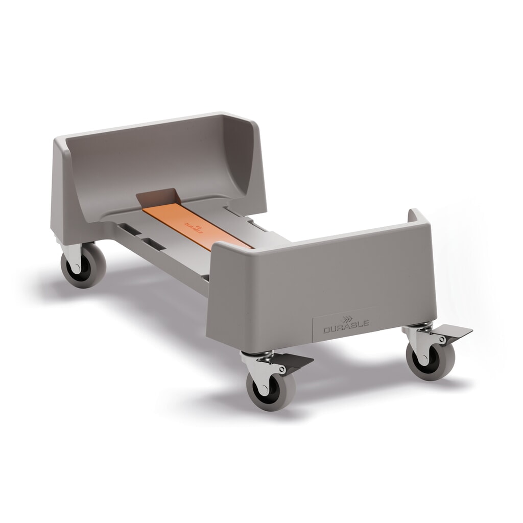 DURABLE Fahrwagen für Abfallbehälter DURABIN®, Volumen 60 l, aus recyceltem Polypropylen, grau Produktabbildung: DURABLE Fahrwagen für Abfallbehälter DURABIN®, Volumen 60 l, aus recyceltem Polypropylen, grau