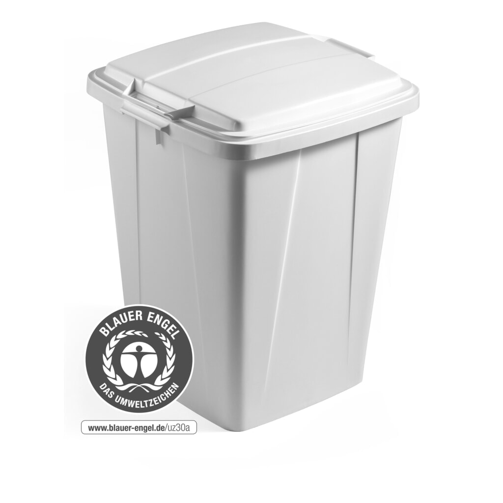 DURABLE Abfallbehälter für Innen DURABIN® ECO, Volumen 90 l, mit Deckel, grau Produktabbildung: DURABLE Abfallbehälter für Innen DURABIN® ECO, Volumen 90 l, mit Deckel, grau