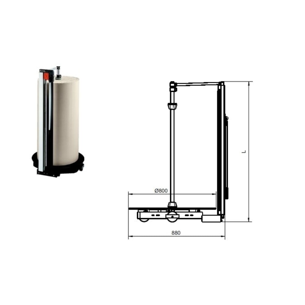 Produktabbildung Nr. 4: Rocholz Schneidständer senkrecht, für schwere Rollen, Rollengewicht max. 200 kg,  Rollen-Ø max. 700 mm, Schnittbreite 1250 mm
