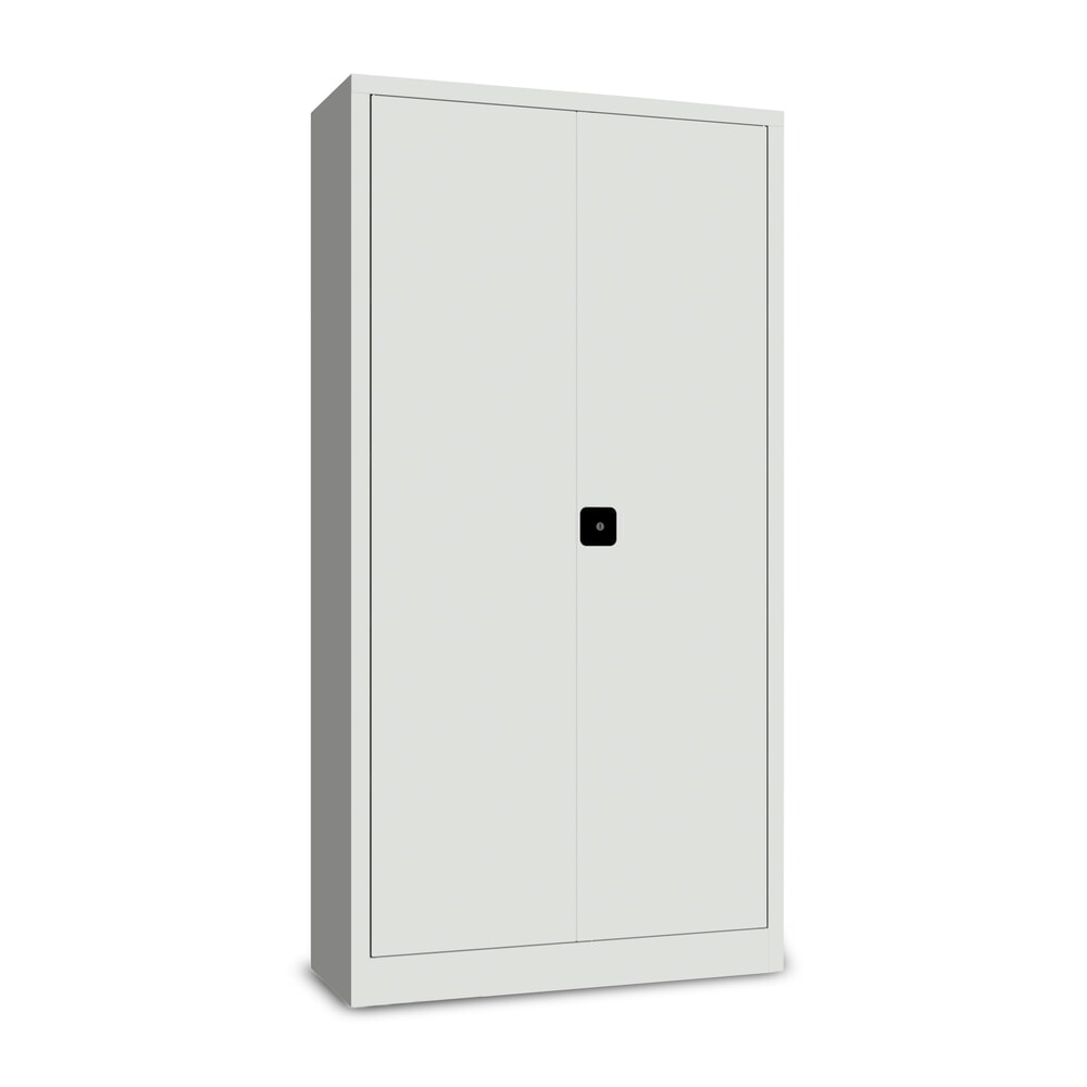 Produktabbildung Nr. 2: PAVOY Putzmittelschrank mit Trennwand, verzinkten Fachböden und Kleiderstange, HxBxT 1950 x 1000 x 400 mm, lichtgrau/lichtgrau