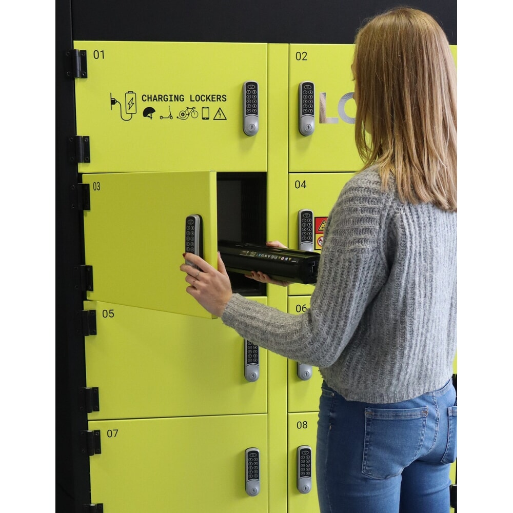 Produktabbildung Nr. 3: Patreco Akku-Sicherheitsschrank Loxxer, für Fahrrad- und Roller-Akkus, mit 12 Fächern