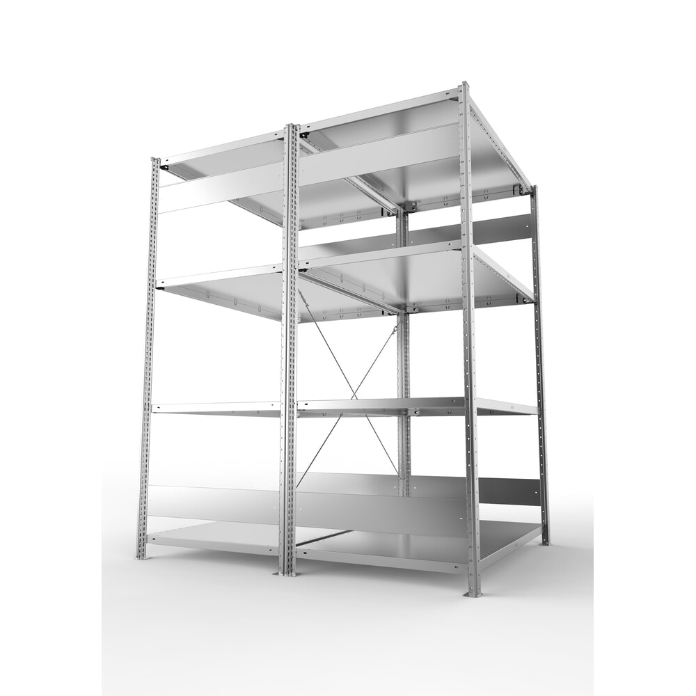 Produktabbildung Nr. 3: META Weitspannregal, doppelzeilig, GF, Fachlast 230 kg, verzinkt, HxBxT 2.000 x 1.300 x 600 mm