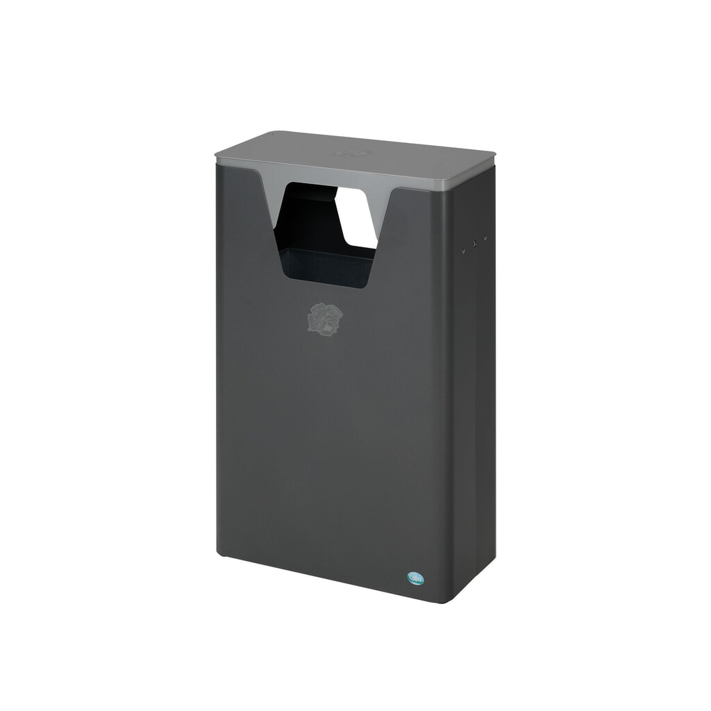 VAR® Wertstoffsammler WSG 82, für den Außenbereich, mit 2 Einwurföffnungen, Volumen 60 Liter, lichtgrau Produktabbildung: VAR® Wertstoffsammler WSG 82, für den Außenbereich, mit 2 Einwurföffnungen, Volumen 60 Liter, lichtgrau