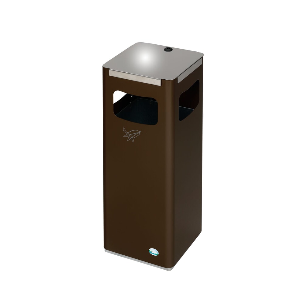 Produktabbildung: VAR® Wertstoffsammler WSG 25R, für den Außenbereich, mit 3 Einwurföffnungen, Volumen 22 Liter, sepiabraun