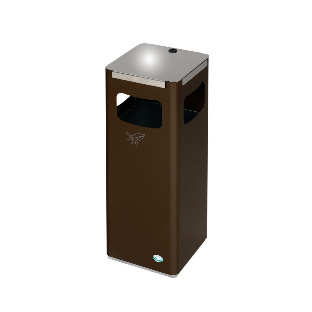 Produktabbildung: VAR® Wertstoffsammler WSG 25R, für den Außenbereich, mit 3 Einwurföffnungen, Volumen 22 Liter, sepiabraun