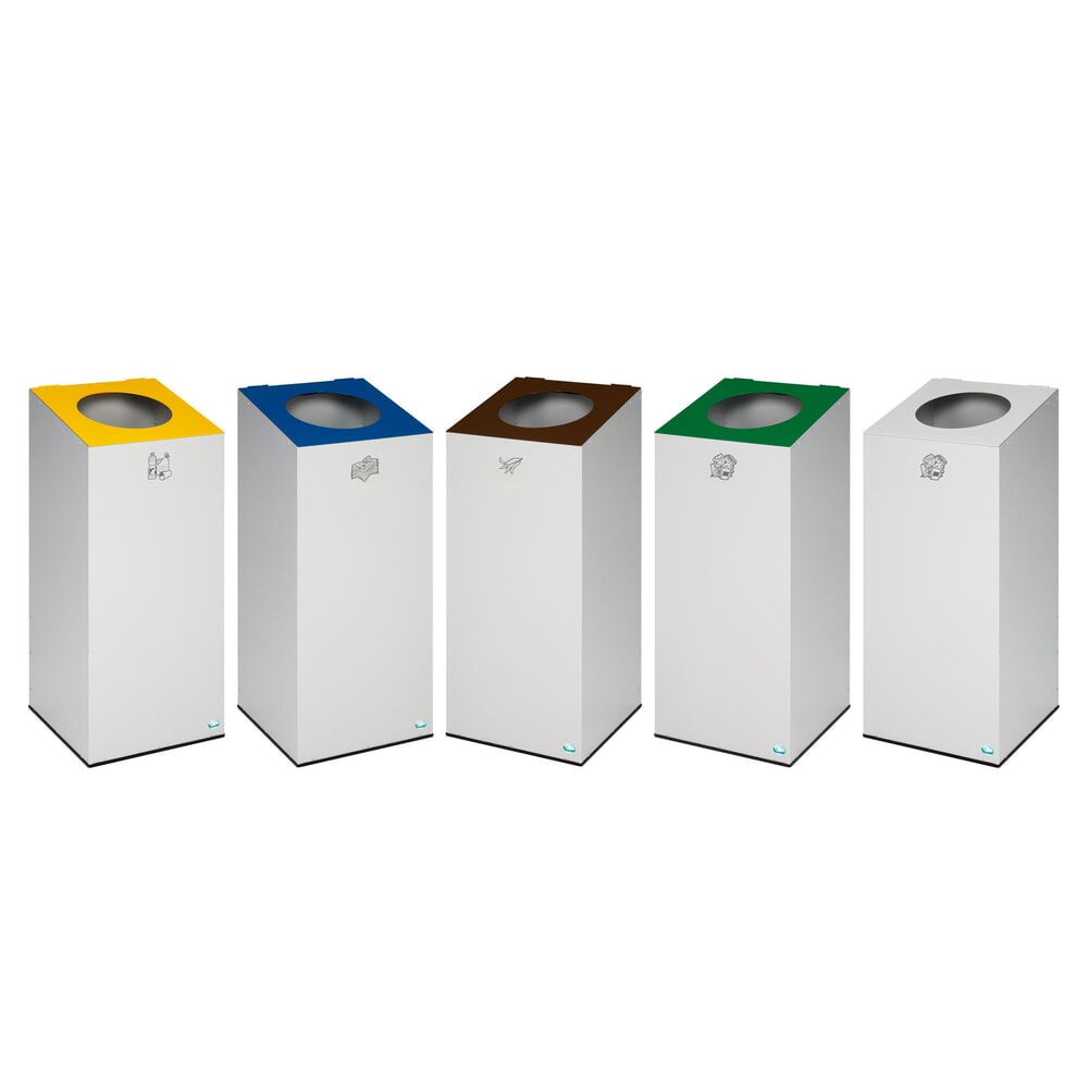 Produktabbildung Nr. 3: VAR® Wertstoffsammler WSG 38, mit Klemmring und runder Einwurföffnung, lichtgrau, sepiabraun