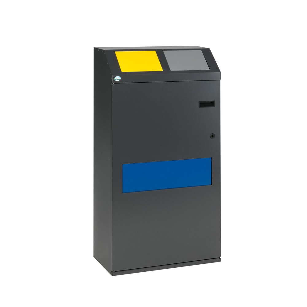 Produktabbildung: VAR® Wertstoffsammler WSS 115, in 2 Ebenen, mit 3 Innenbehältern, eisenglimmer