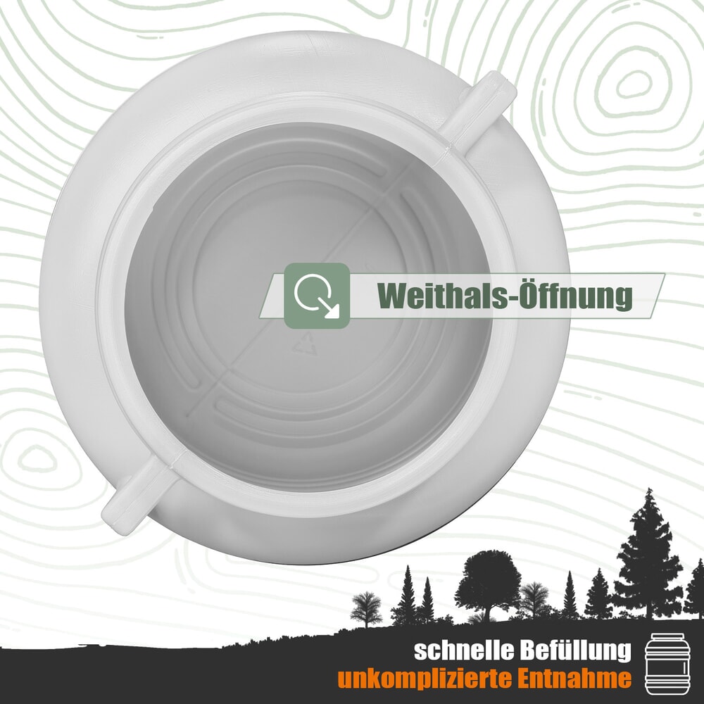 Produktabbildung Nr. 3: HEMMDAL Weithalsfass mit Deckel, rund, lebensmittelecht, weiß, 5 Liter